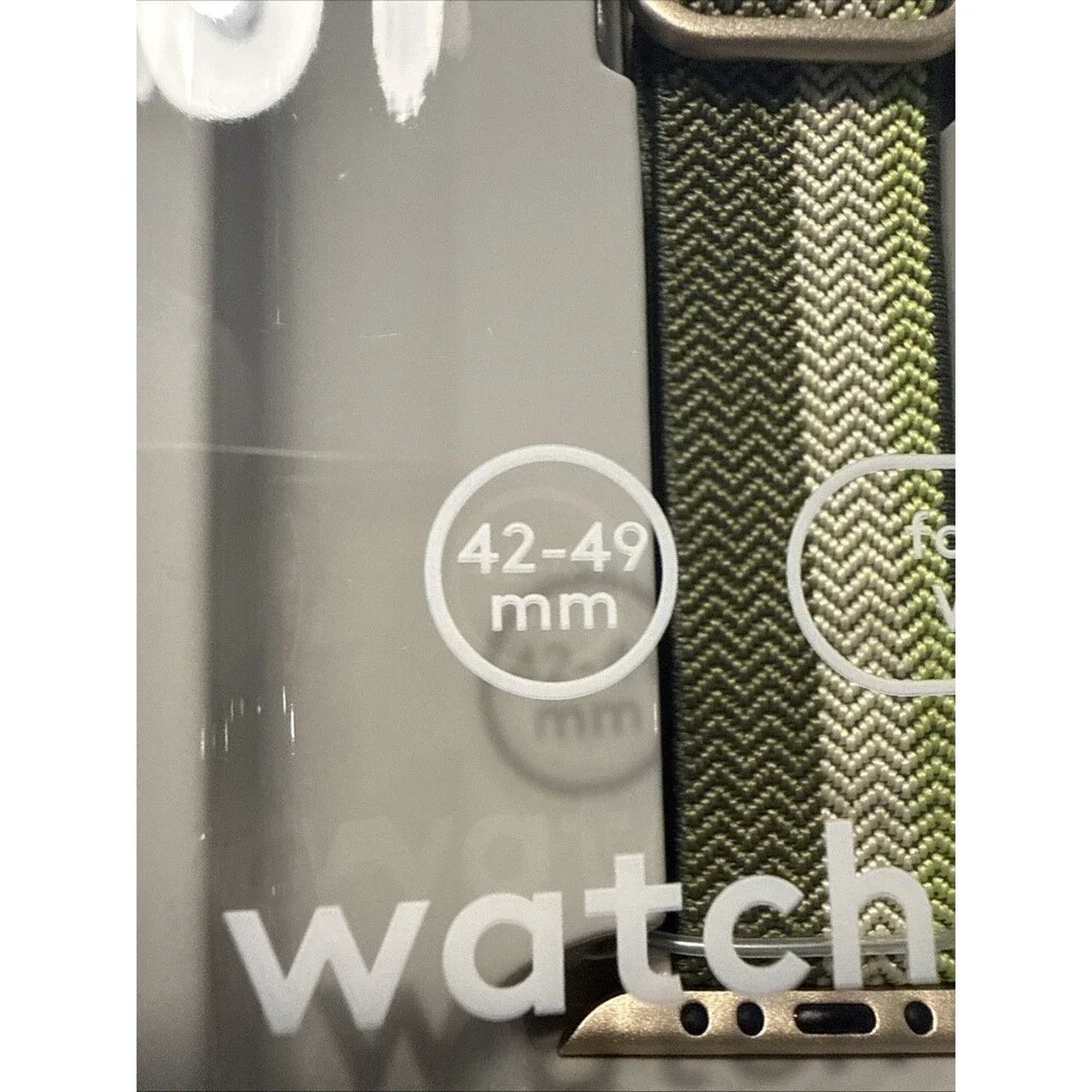 Heyday Apple Watch Band 42-49mm Sage Olive Elastic Adjustable Fits 135-215 mm